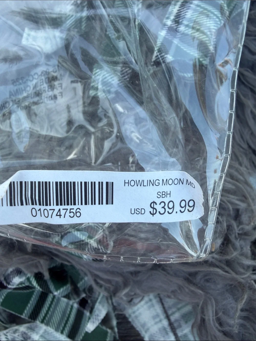Howl at the Moon Gray Wolf Costume Jacket with Green Plaid Shirt Accent kids - Picture 3 of 4